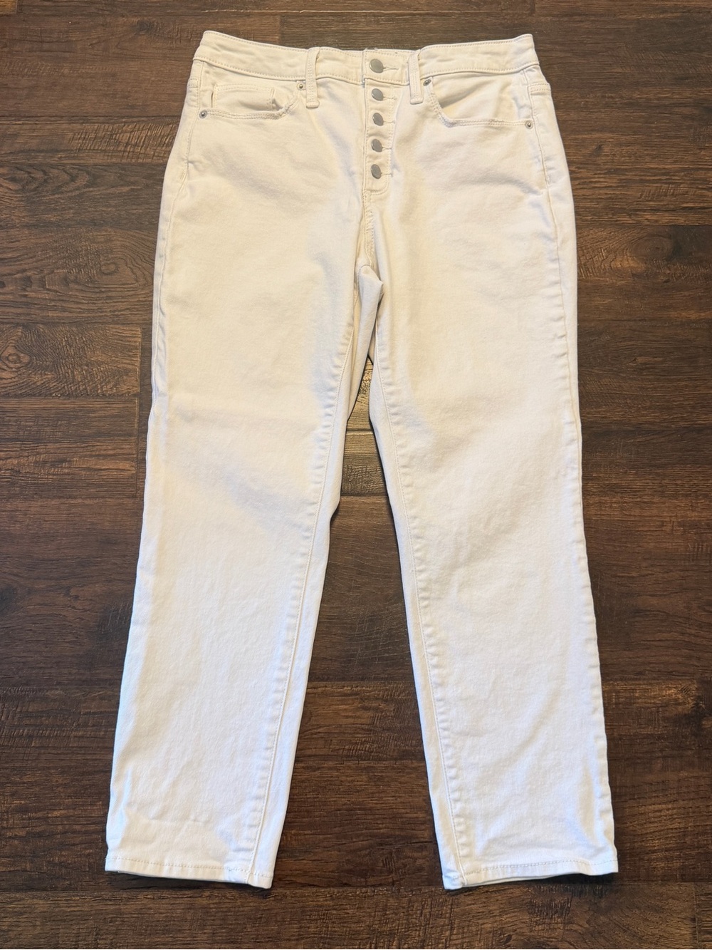 Universal Thread White High Rise Straight Crop Button Fly Jeans Size 8 / 29R